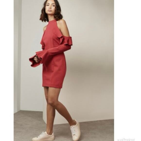 Free People Sweet Talk Ruffle Coquette Mini Dress In Raspberry Size Small - Picture 1 of 7